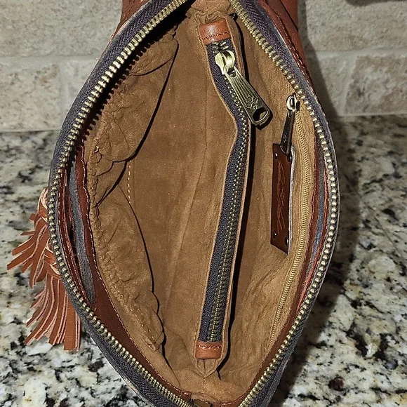 Patricia Nash Sora Braided Stitch Leather Cutout Satchel - Picture 11 of 13